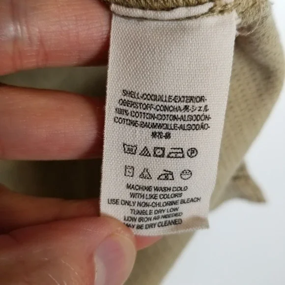 Free People Embellished Military Shirt Jacket Women Sz XS Beige Button Up Boho - Picture 12 of 13